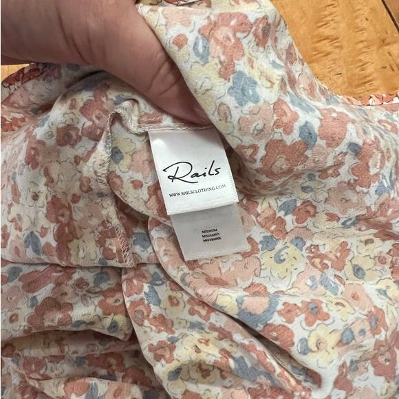 Rails Addison Peach Blue Wildflower Floral Smocked Mini Skirt Size M - Picture 4 of 4